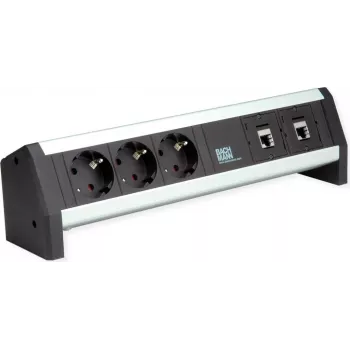 Bachmann DESK 3xCEE7/3 2x CM-CAT6A Module – Tafel-stroom- en netwerkmodule