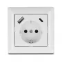 DeLOCK 11499 stopcontact type F met USB-A en USB-C wit