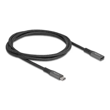 DeLOCK USB-verlengkabel USB Type-C stekker naar bus 10 Gbit/s 1 m grijs metaal