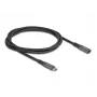DeLOCK USB-verlengkabel USB Type-C stekker naar bus 10 Gbit/s 1 m grijs metaal