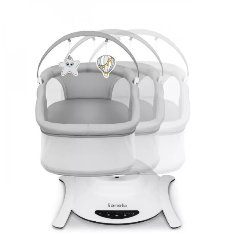 Wieg / schommelwieg Lionelo Bella set grijs beton – babybed met schommel functie