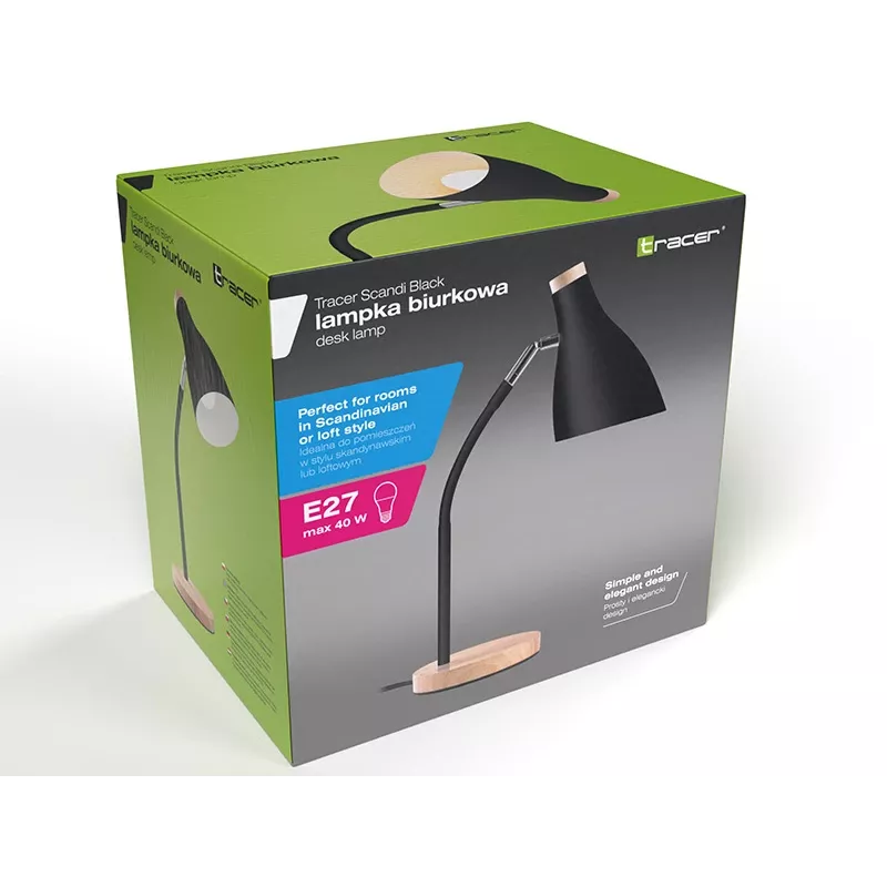 Tafellamp TRACER TRAOSW47237 Scandi zwart LED instelbare helderheid, verstelbare arm