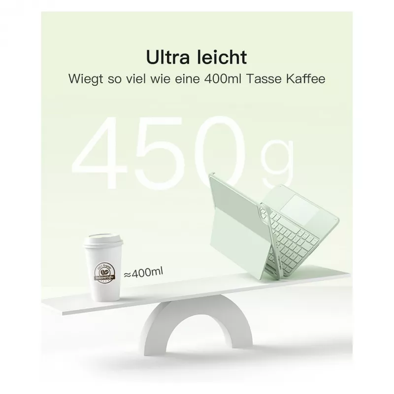 Inateck KB04122 Keyboard Folio voor iPad 11, QWERTZ, groen
