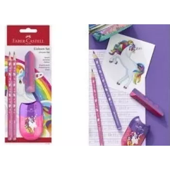 Schrijfset Faber-Castell Unicorn roze — model 111518, diverse pennen en accessoires