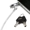 LogiLink NBS009 beveiligingskabel met sleutelslot voor notebook, 1,8 m, T-bar, 1,5 cm, 2 sleutels, slim, zilver