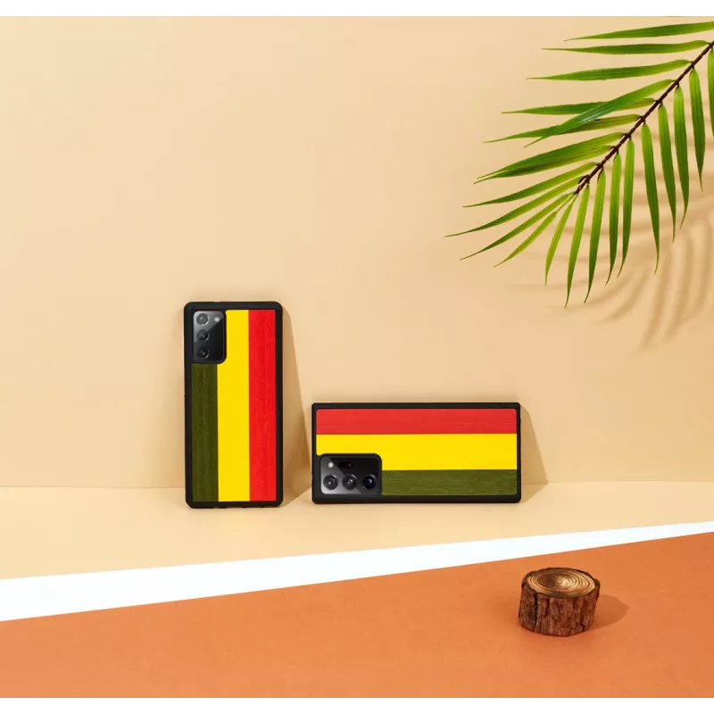Smartphonehoes man and wood Galaxy Note 20 reggae zwart