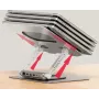 Laptopstandaard Unitek D1109B01 — verstelbare aluminium standaard met afneembare USB‑C HDMI 4K PD 100W, 2x USB‑A, RJ‑45, voor maximaal 17 inch