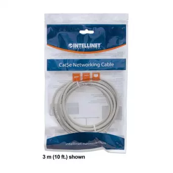 Intellinet netwerk-patchkabel, Cat6, 2 m, grijs, CCA, U/UTP, PVC, RJ45, vergulde contacten, rastongbescherming, knikbeschermingshuls, levenslange garantie