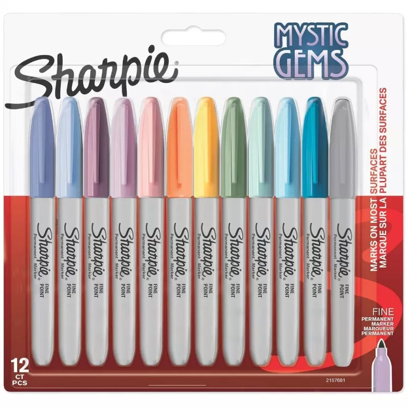 Permanentmarker Sharpie 2157681 fijne punt (1 mm) verschillende kleuren, 12-pack