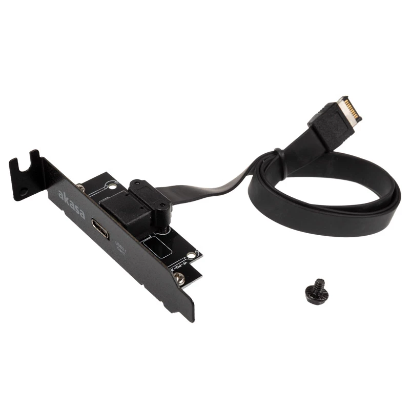 Akasa Low Profile PCI Bracket Adapter USB 3.1 Type-C - zwart - adapter - digitaal/data