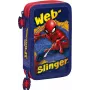 Etui Kids Euroswan 2 ritsen met accessoires Spiderman rood-blauw