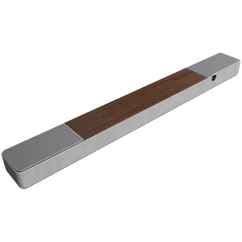 Soundbar-luidspreker KLIPSCH 1073541 — 3.1.2 kanalen, 100 W RMS, ingebouwde subwoofer, grijs/walnoot