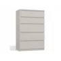Commode top e shop MALWA M5, 5 laden, kasjmier, 700×1095×400 mm, spaanplaat