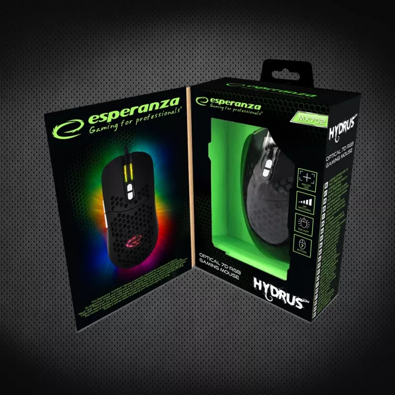Esperanza EGM702 muis rechtshandig USB optisch 7200 DPI