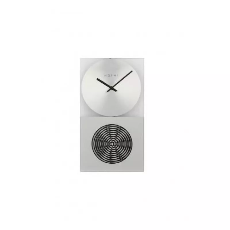 NeXtime klok 3028 OP klok, 16x30,2 cm, wand, glas, zilver