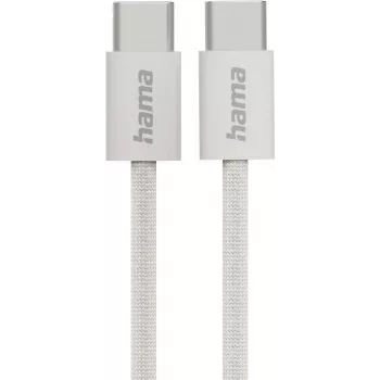 Hama Fabric USB-C naar USB-C oplaadkabel 1 m, nylon, beige