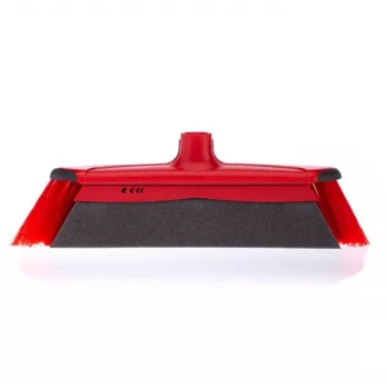 Vloerveger VILEDA 143703 met steel, technopolymeer, zachte/harde haren, binnen, 130 cm, rood