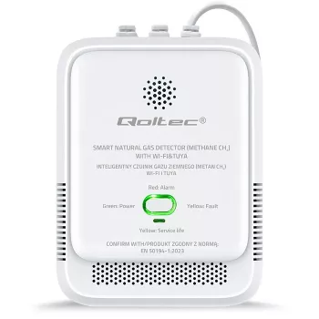 Gaslekdetector QOLTEC NG Tuya — aardgas (CH4)-detector, smart Tuya-compatibel