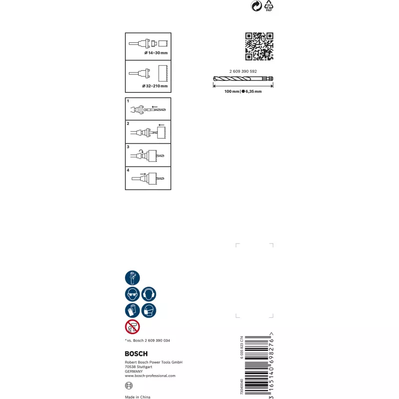 Adapter zeskantopname Bosch Q-Lock 2609390589