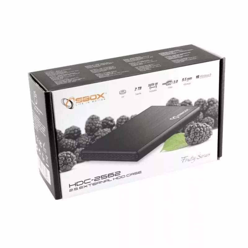 Sbox HDC-2562B 2,5 inch externe HDD-behuizing Blackberry zwart