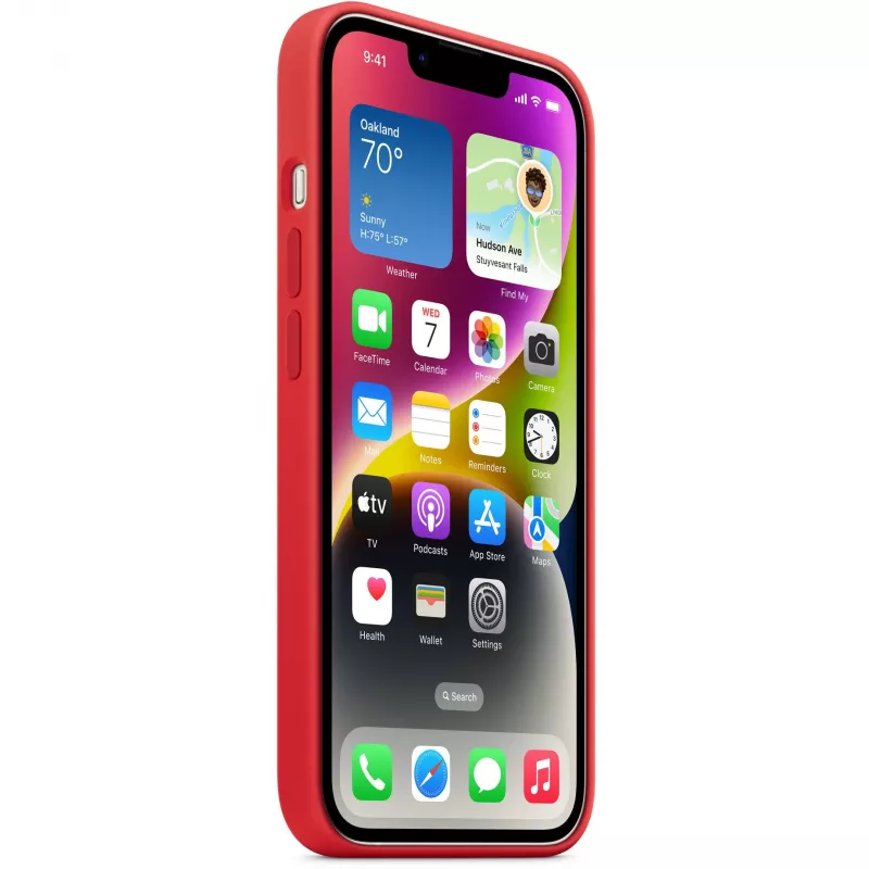Apple iPhone 14 siliconen case met MagSafe, (PRODUCT)rood