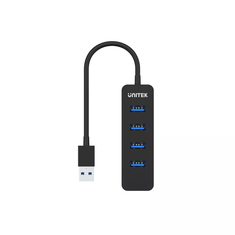 UNITEK uHUB Q4 USB 3.2 Gen 1 (3.1 Gen 1) Type-A 5000 Mbit/s zwart