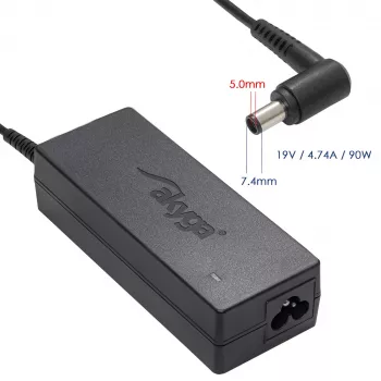 Akyga AK-ND-04 notebookvoeding 19 V / 4,74 A, 90 W, 7,4 x 5,0 mm stekker met pin, voor HP
