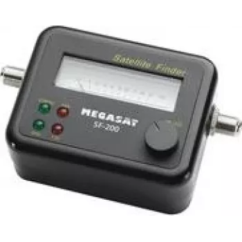Satellietsignaalzoeker Megasat SF-200 (MPN 1200576) met signaalsterkte- en signaalkwaliteitsindicatoren
