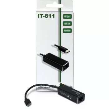 Inter-Tech Argus IT-811 - netwerkadapter - USB-C - Gigabit Ethernet - zwart (88885438)
