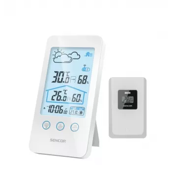 Sencor SWS 3000 W weerstation met laadstation en draadloze sensor, wit