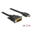DeLOCK - Videokabel - Single Link - HDMI / DVI - DVI-D (M) naar HDMI (M) - 2 m - drievoudige isolatie - zwart - kartelmoeren