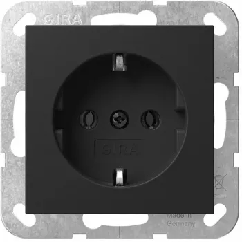 Schuko-stopcontactinzetstuk Gira System 55 4188005 voor modulaire montage, zwart