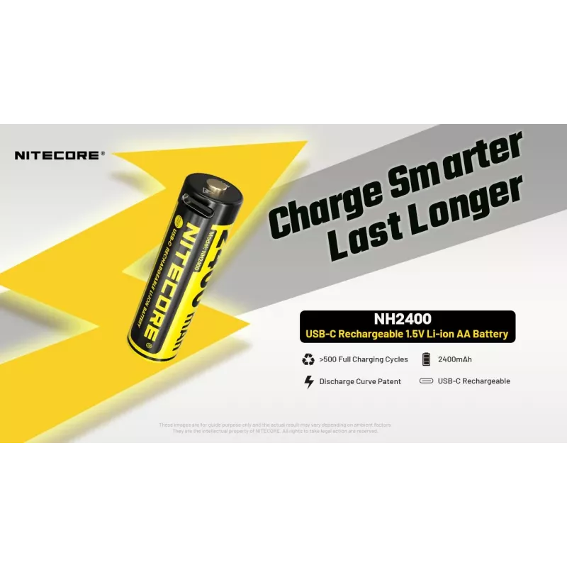 Oplaadbaar Li-Ion AA 1,5V accupack Nitecore NH2400 2400mAh – 4-pack