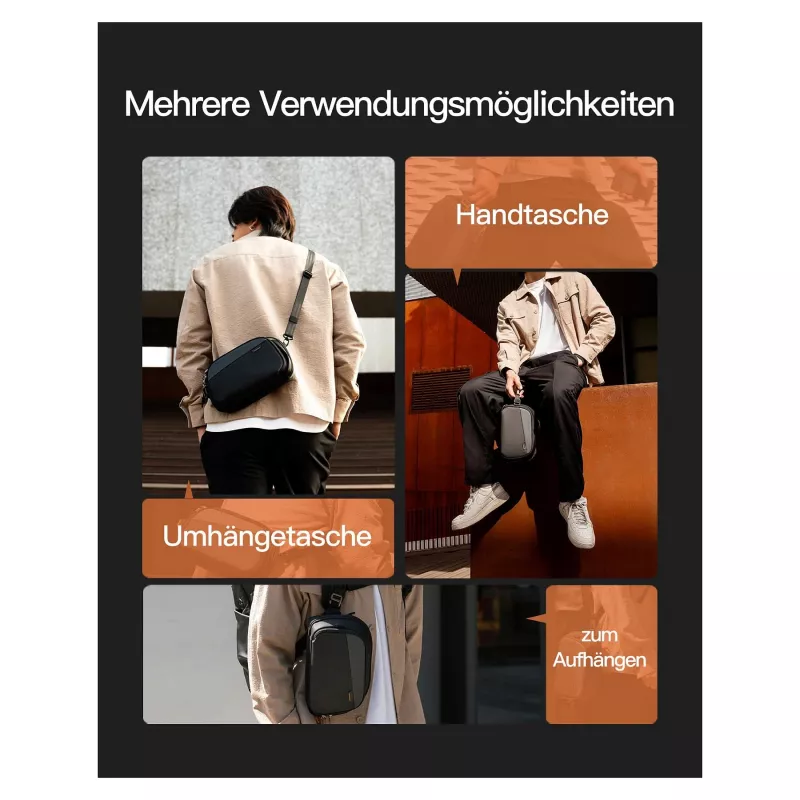 Kabeltas Inateck AB03010 — organisatortas 27 × 15,8 × 11 cm, zwart
