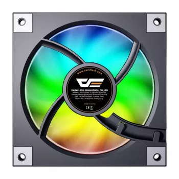 120mm computercaseventilator Darkflash DM20 zwart, 3-pins aansluiting, standaard luchtstroom