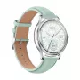 Smartwatch Colmi L28 – zilvergroene behuizing met groene lederen band