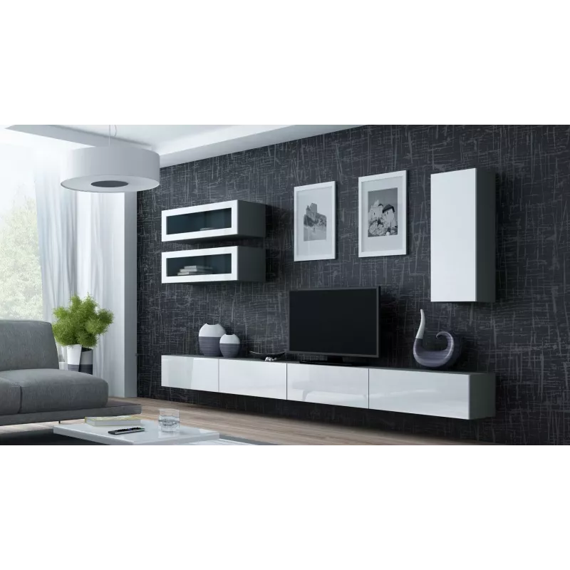 Cama kast VIGO 90 gesloten 90/35/32 grijs/wit glanzend