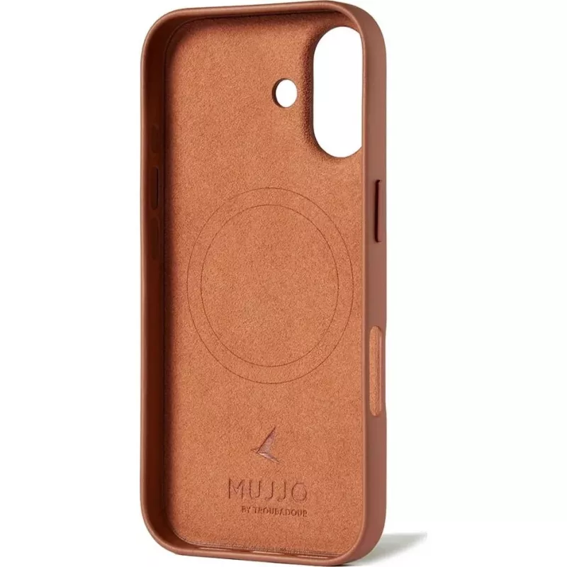 Mujjo Full Leather Case MagSafe hoes voor iPhone 17 bruin