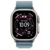 Watch Ultra 3 GPS + Cellular 49mm natural titanium behuizing met lichtblauwe Alpine Loop - Medium
