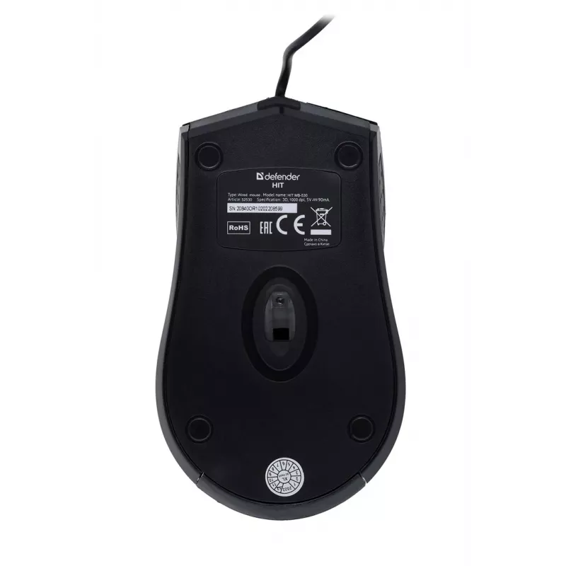 Defender HIT MB-530 bedrade optische muis, 1000 DPI, zwart