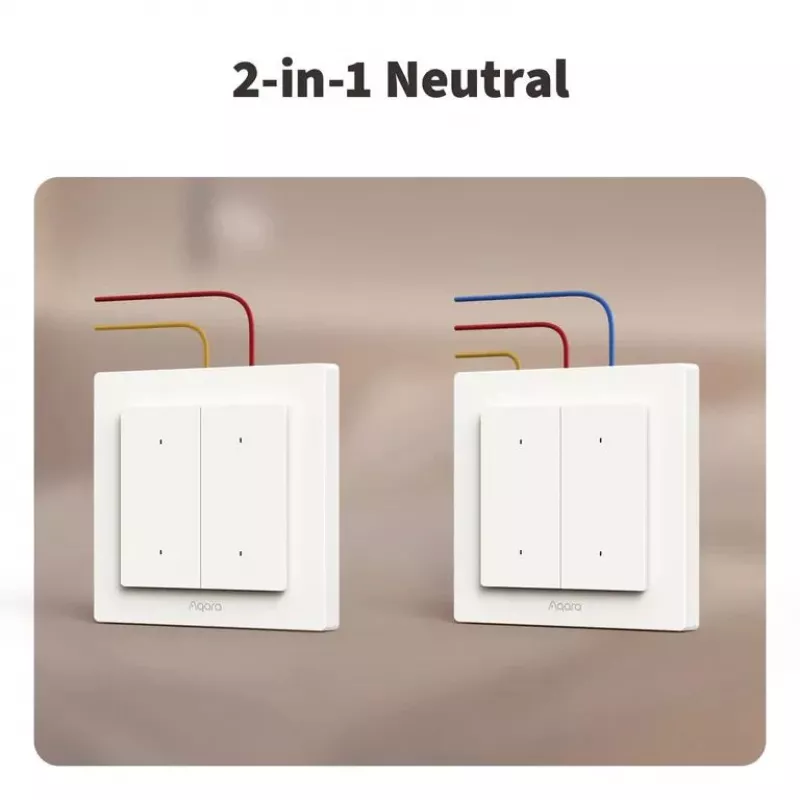 AQARA Lichtschakelaar H2 EU (4 knoppen, 2 kanalen) (WS-K08D) – Zigbee en Thread wandschakelaar met 2 relais