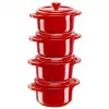 Staub Mini Cocotte rond, 4 stuks - 200 ml, rood