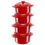 Staub Mini Cocotte rond, 4 stuks - 200 ml, rood