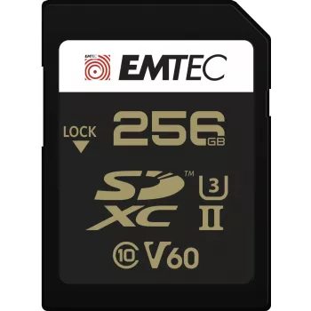 Geheugenkaart Emtec 256GB SDXC UHS-II ECMSD256GUHS2V60
