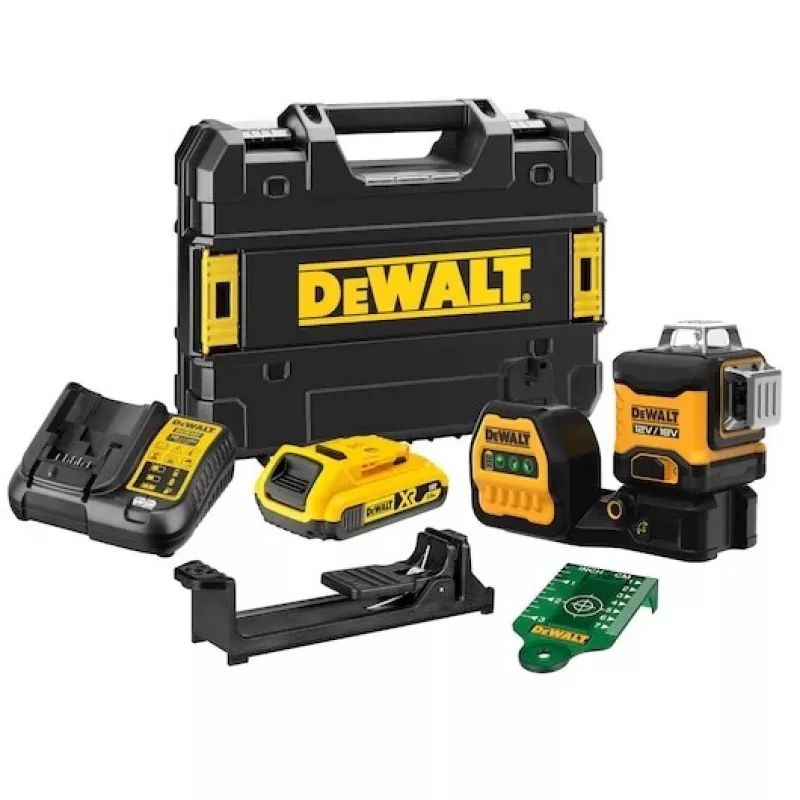 Laserwaterpas DeWalt DCE089D1G18-QW groene straal zelfnivellerend 360° met ontvangstcompatibiliteit