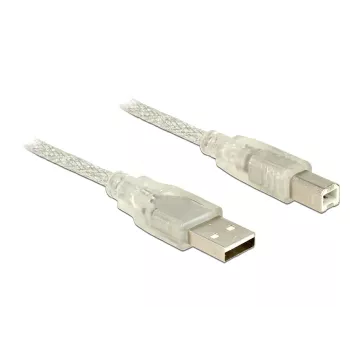 USB-kabel DeLOCK 83893 USB 2.0 1,5 m USB A USB B transparant