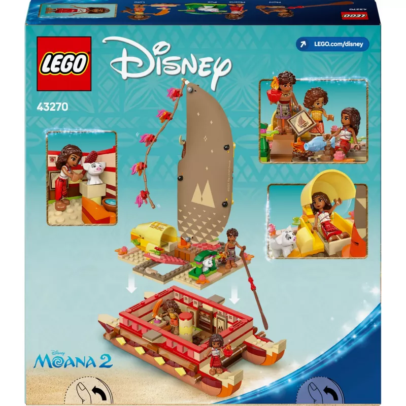 LEGO Disney 43270 Moana's avontuurlijke kano, 529 stukjes, 3 minifiguren, 6+