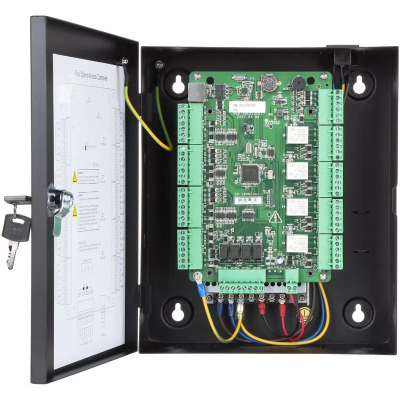 Toegangscontroller Hikvision DS-K2804 — zwart, 237×285×69 mm