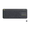 Logitech Wireless Touch-toetsenbord K400 Plus - toetsenbord - draadloos - 2.4 GHz - Zwitsers - zwart