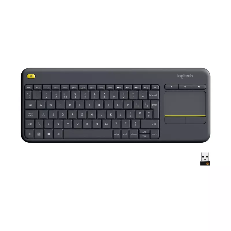Logitech Wireless Touch-toetsenbord K400 Plus - toetsenbord - draadloos - 2.4 GHz - Zwitsers - zwart